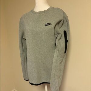Nike Grey Tech Pullover with Black Logo and Zip Sleeve Pocket
